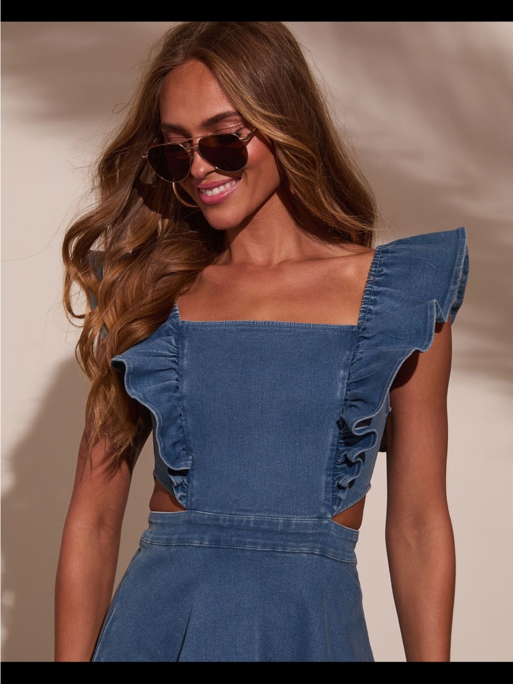 Flying Tomato Blue Ruffle Strap Mini Dress - Picture 2 of 5